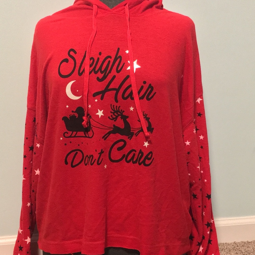 long sleeved red hoodie
